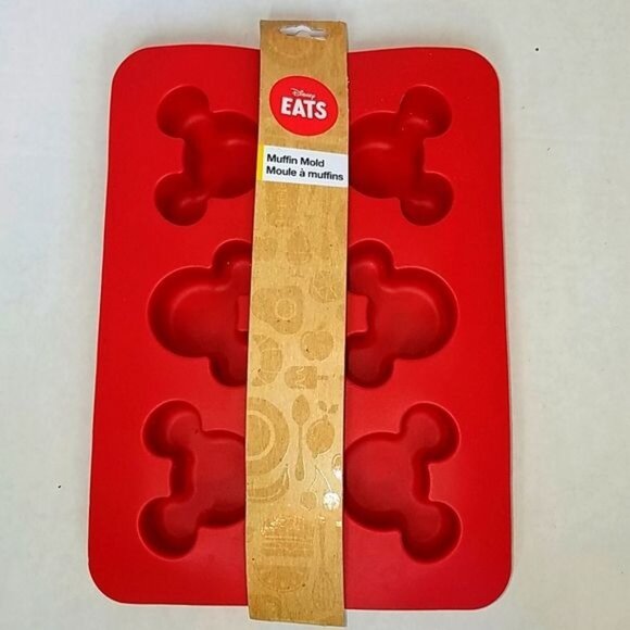 Disney Mickey Mouse Head Shape Baking Mold Silicone Pan Dish RED MUFFINS CUPCAKE - Picture 7 of 7